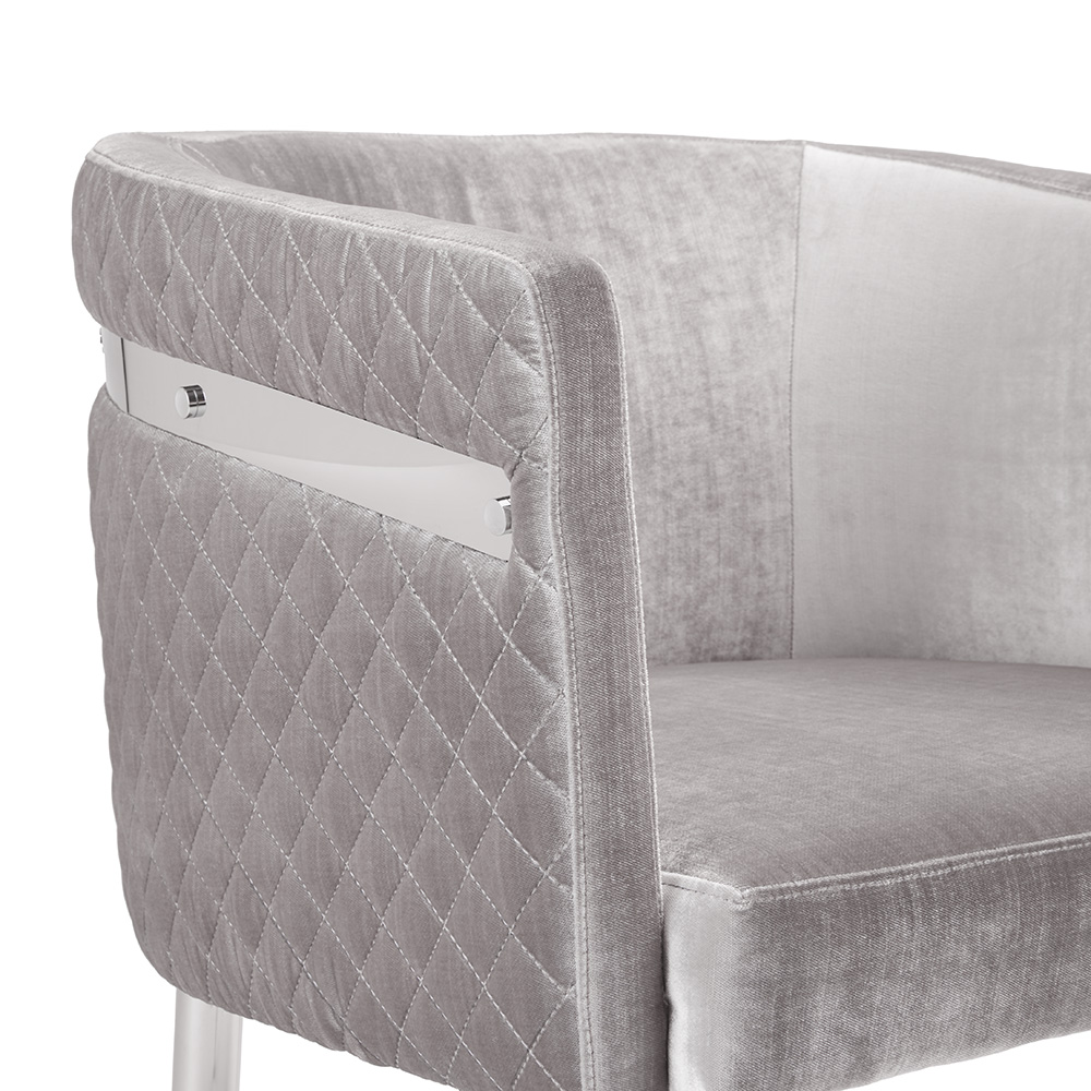 Anastasia Grey Velvet Chair 